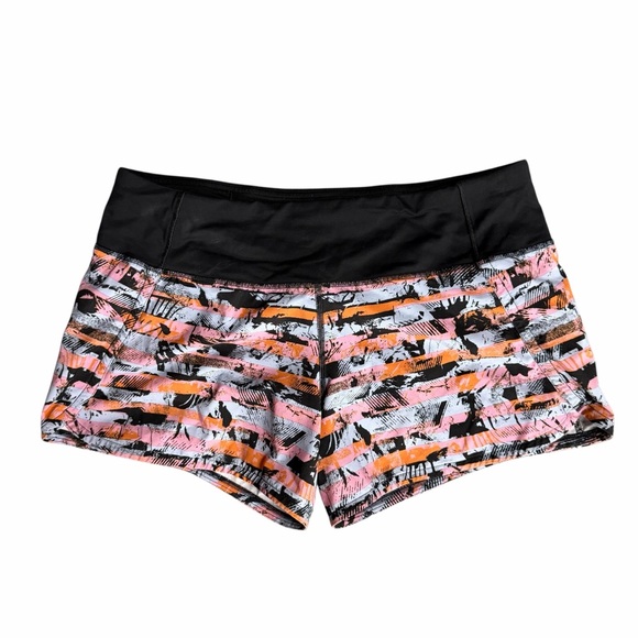 Lululemon Run Times Short II 4" Inversion Multi/Black Size 6 - Picture 2 of 8